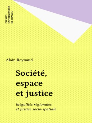 cover image of Société, espace et justice